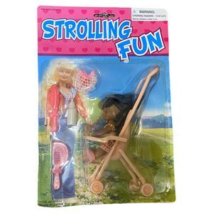 VTG Strolling Fun Kelly Friend Clone Doll African American Stroller Accessories